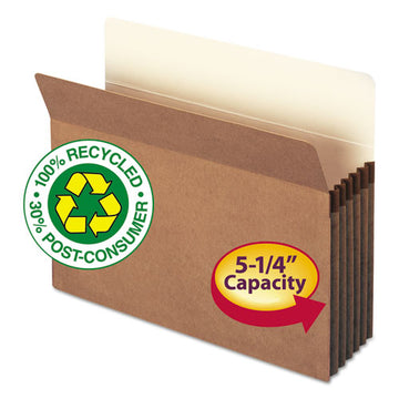 Smead® 100% Recycled Top Tab File Pockets, 5.25" Expansion, Letter Size, Redrope, 10-box freeshipping - TVN Wholesale